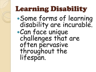Sped 4 Learning Disability Definition and Types | PPTX