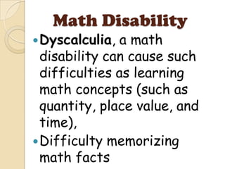 Sped 4 Learning Disability Definition and Types