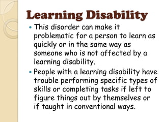 Sped 4 Learning Disability Definition and Types