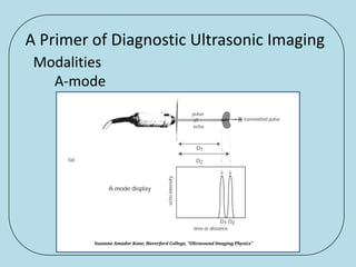 A Primer of Diagnostic Ultrasonic Imaging
 Modalities
   A-mode




         Suzanne Amador Kane, Haverford College, “Ultrasound Imaging Physics”
 