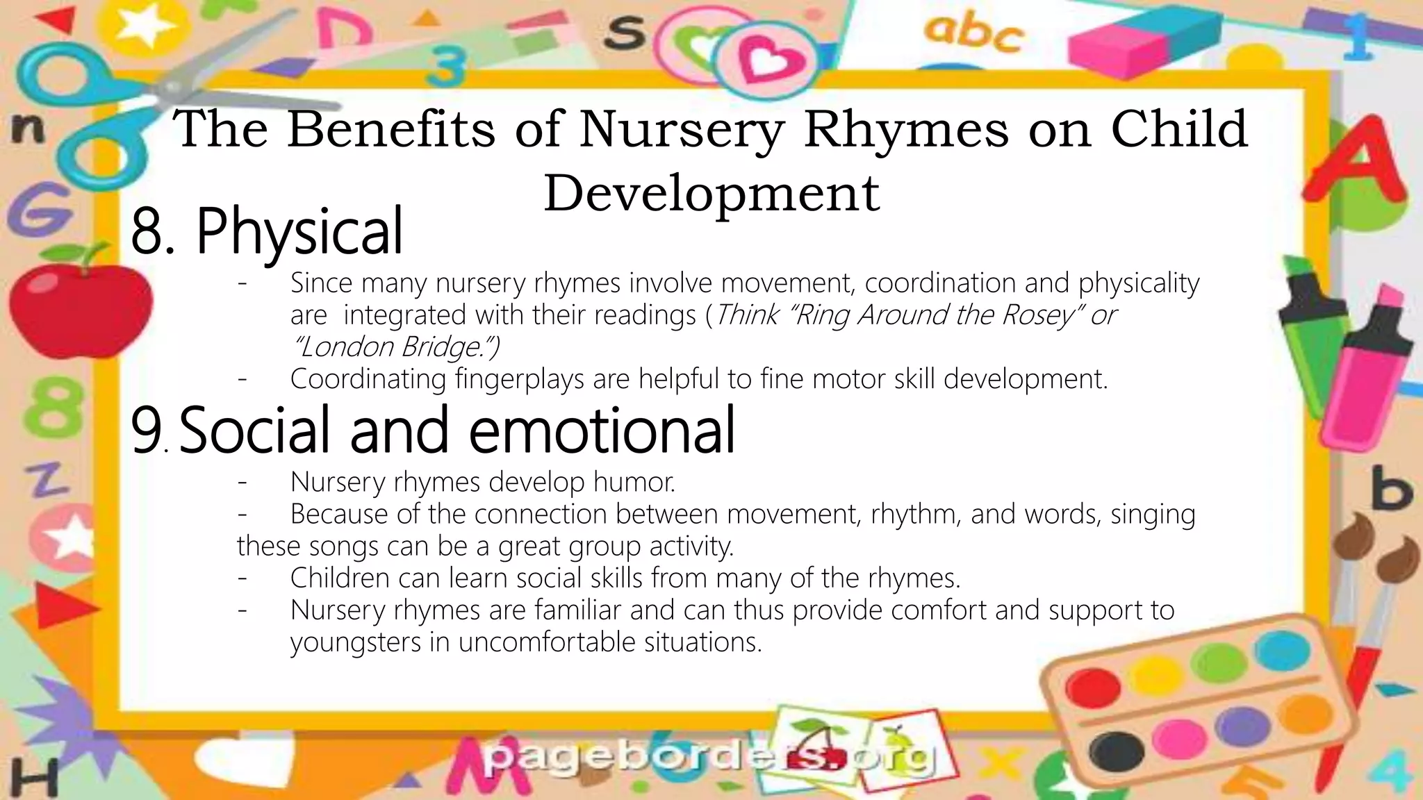 how to teach a child the nursery rhymes | PPTX