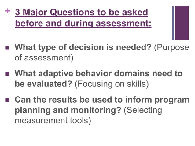 Assessment Of Adaptive Behavior In Special Education PPT