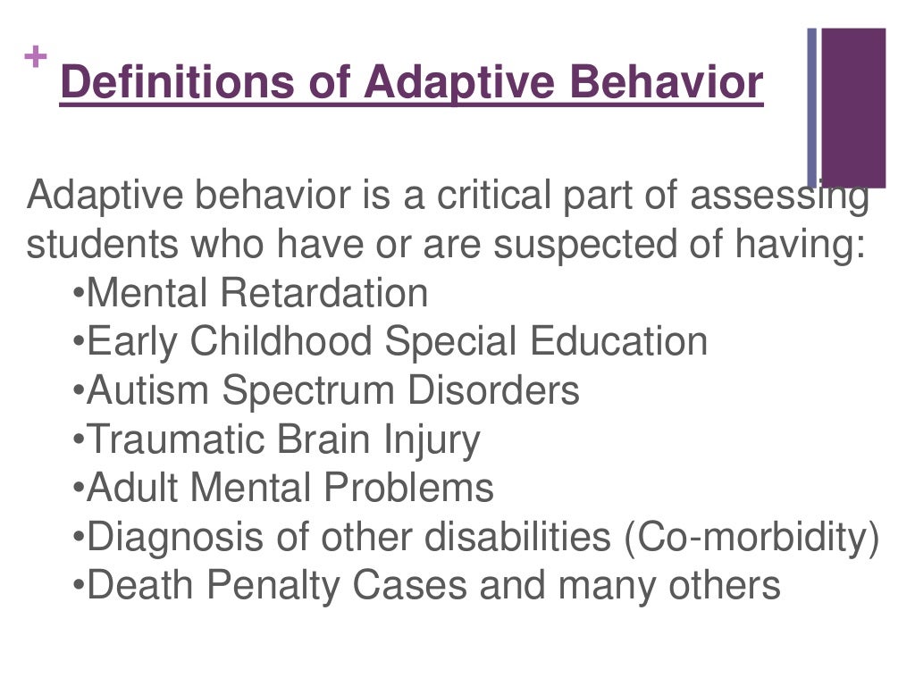 Assessment of Adaptive Behavior in Special Education