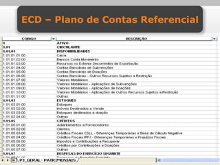 ECD – Plano de Contas Referencial
 