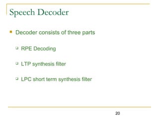 Speech compression-using-gsm | PPT