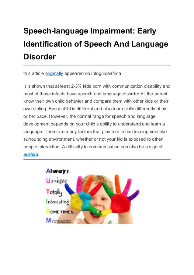 speech language impairment definition