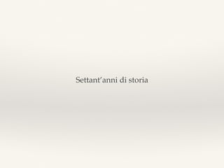 Settant’anni di storia
 