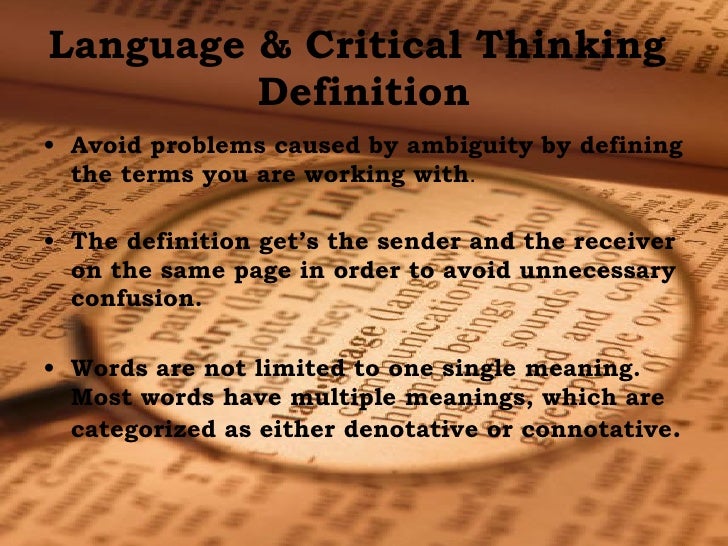 Chapter 6 Language & Critical Thinking