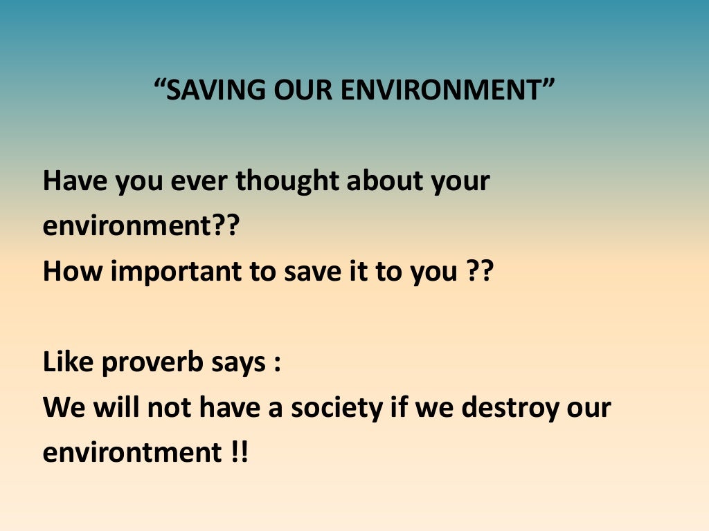 afrikaans speech on saving the environment