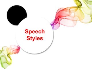 Speech
Styles
 