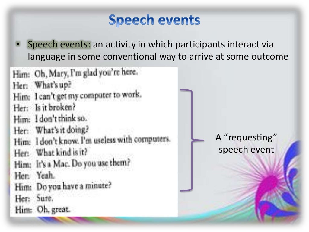 what is a speech event