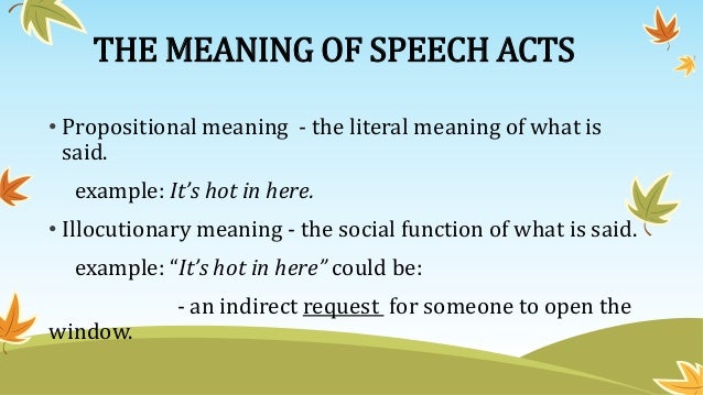 speech act meaning