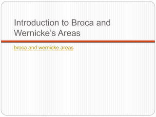 Introduction to Broca and
Wernicke’s Areas
broca and wernicke areas
 
