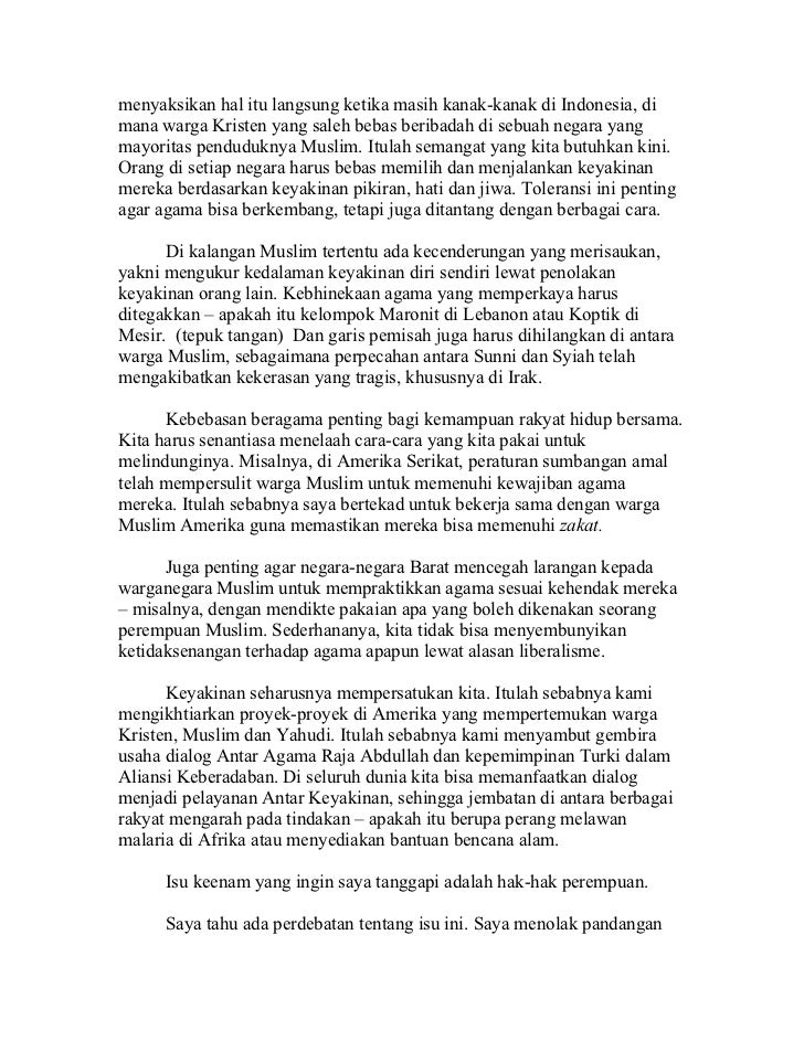 The President S Speech In Cairo A New Beginning Indonesian