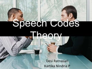 Speech Codes
Theory
Desi Ratnasari
Kartika Nindria P
 
