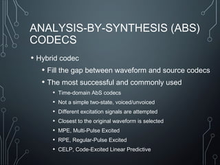 Speech coding techniques | PPT