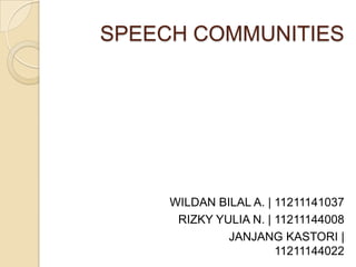 Sociolinguistics Speech Communities | PPTX