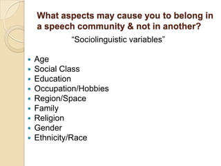 speech community examples