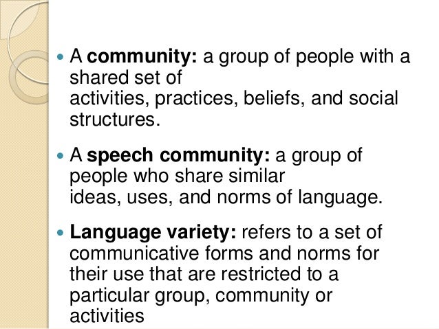 a definition for speech community