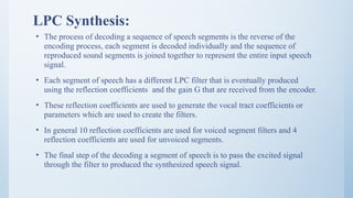 SPEECH COMPRESSION using Linear predictive coding (LPC) | PPTX