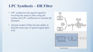 SPEECH COMPRESSION using Linear predictive coding (LPC) | PPTX