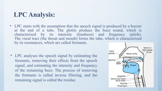 SPEECH COMPRESSION using Linear predictive coding (LPC) | PPTX