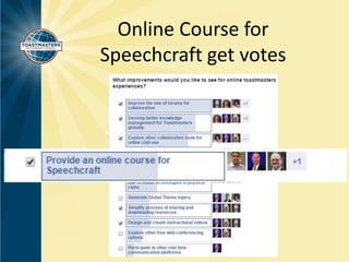 Online Course for 
Speechcraft get votes 
 