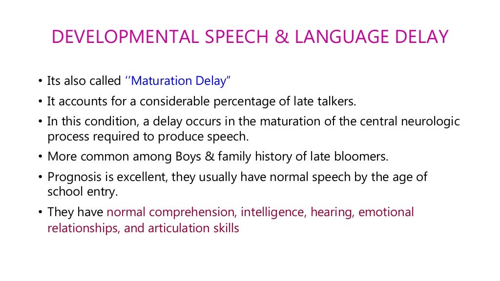speech delay meaning in english