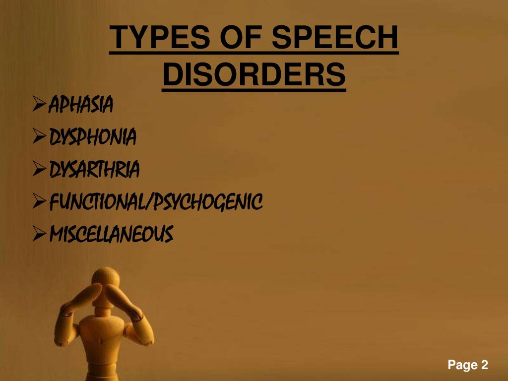 Speech disorders
