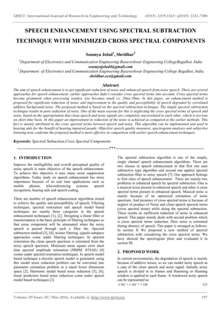 Speech enhancement using spectral subtraction technique with minimized ... image.