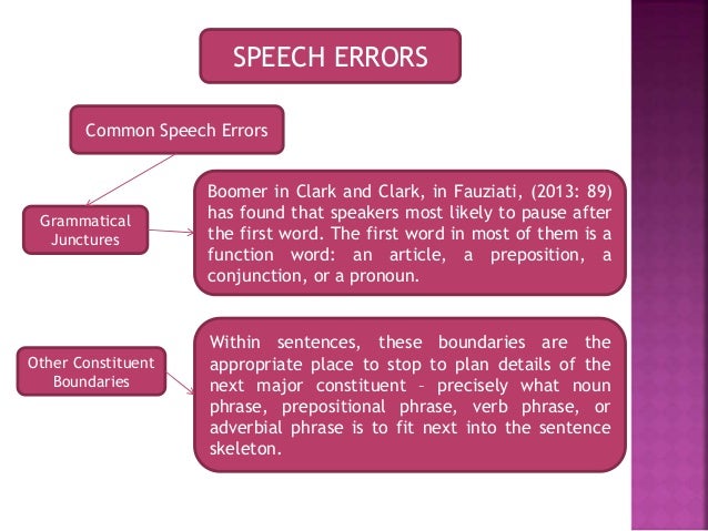 Speech error and slip of tongue