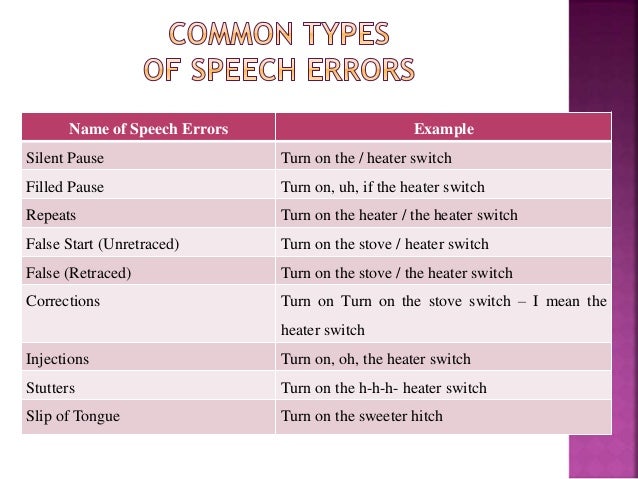 speech errors