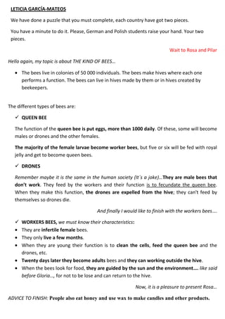 LETICIA GARCÍA-MATEOS
We have done a puzzle that you must complete, each country have got two pieces.
You have a minute to...