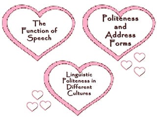 Speech function, politeness and cross cultural communication | PPT