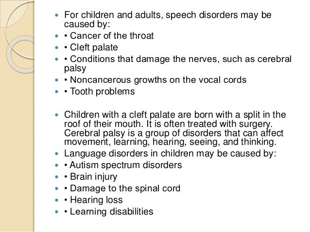 Speech & language disorder Speech & language disorder