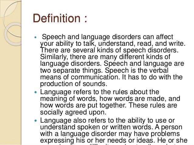 speech and language