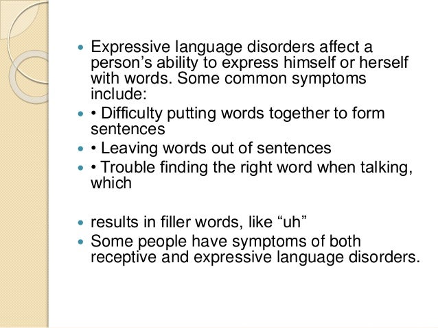 Speech & language disorder Speech & language disorder