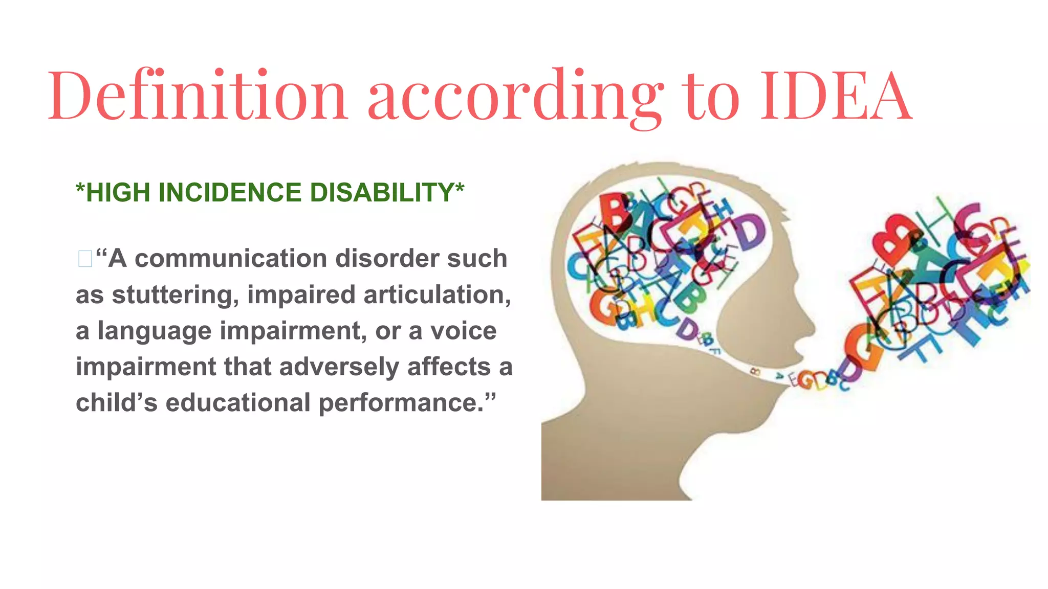Speech and Language Impairments PPT