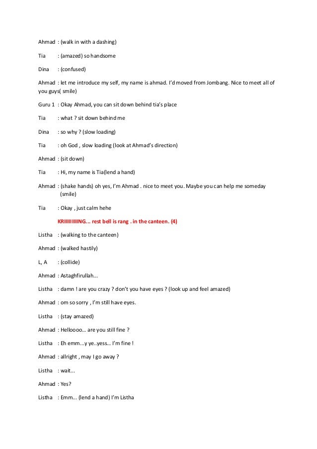 Teks Naskah Film Bahasa Inggris