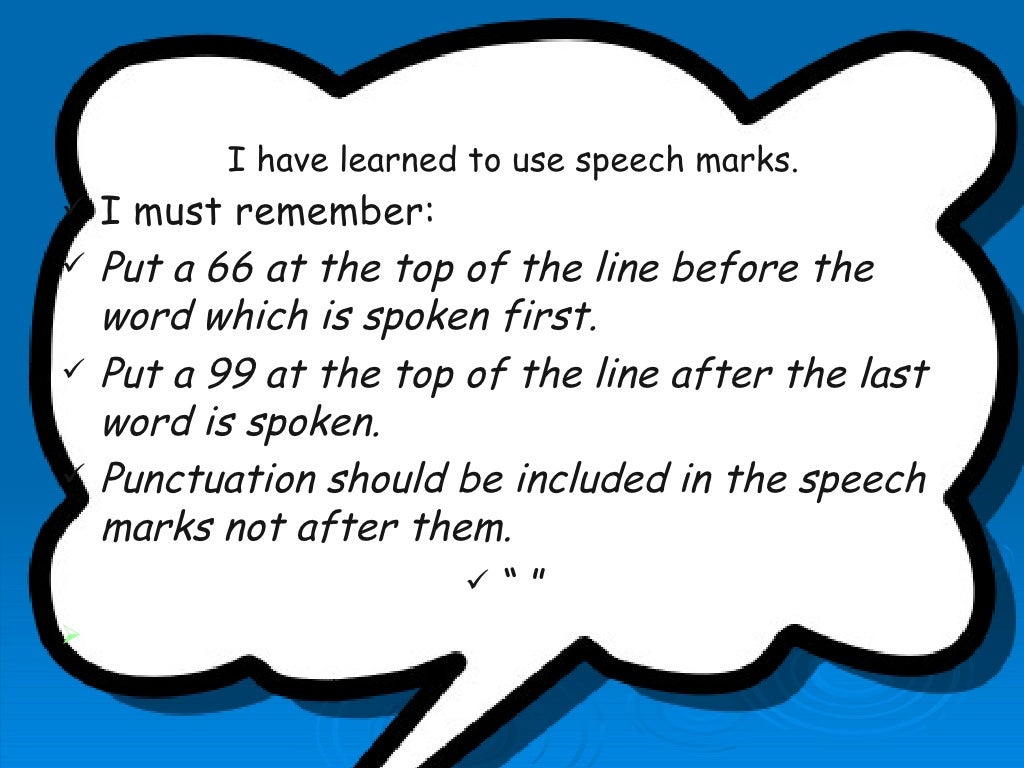 Speech marks