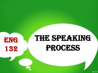 THE SPEAKING
PROCESS
ENG
132
 