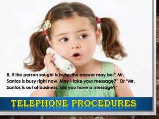 Telephone Etiquettes and Procedures | PPTX