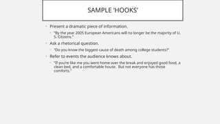 Dramatic Hook How to Outline Your Speech: An Introduction | PPTX
