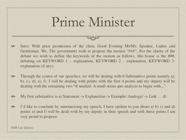 Speech outlines MSR Law Debsoc