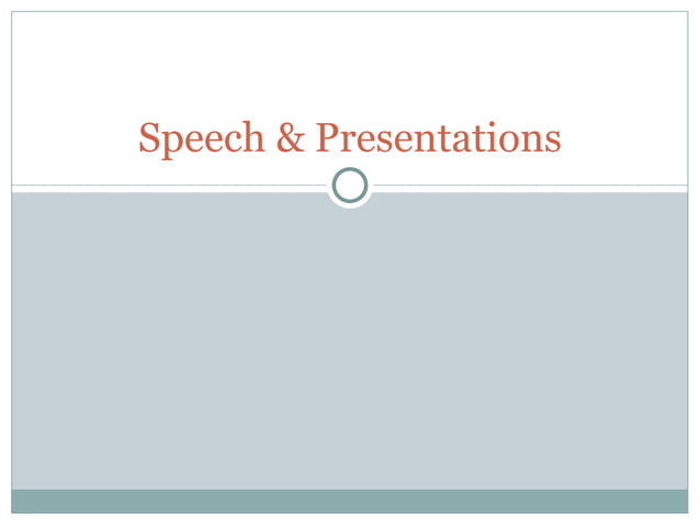 Speech & Presentations | PPT