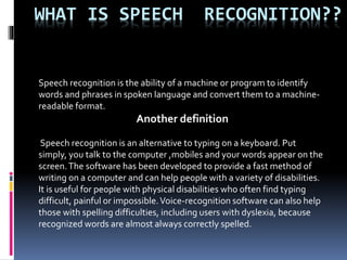 Speech Recognition | PPTX