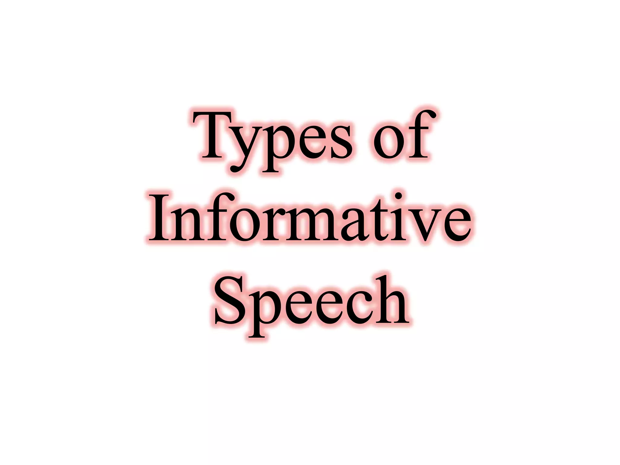 Types of
Informative
Speech

 