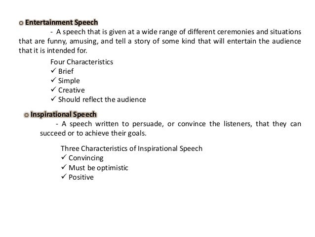 entertainment speech outline example