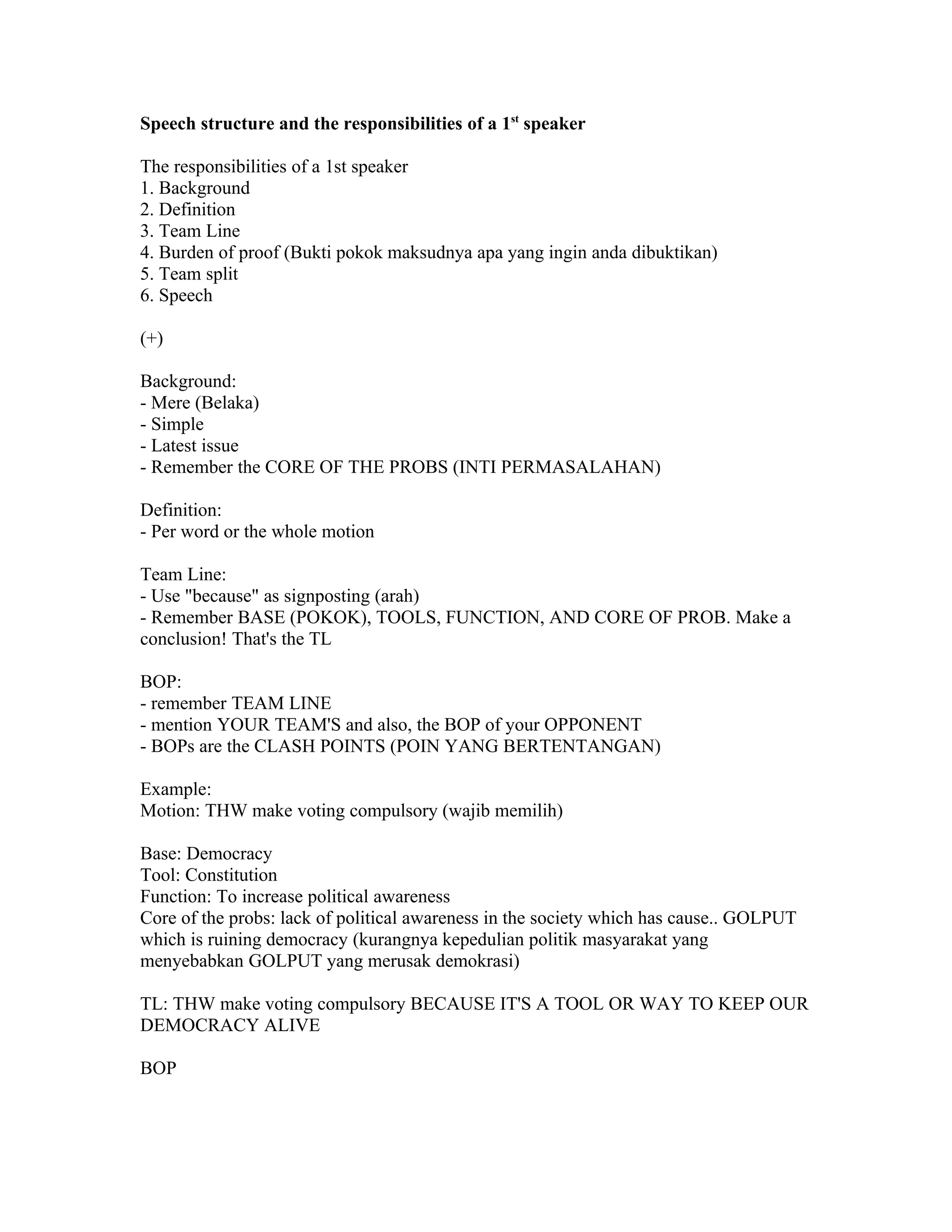 Speech structure and the responsibilities of a 1st speaker PDF
