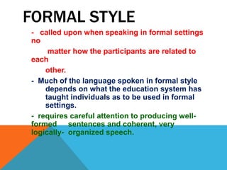 styles of speech